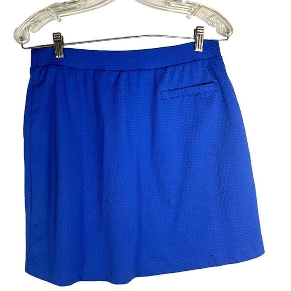 Tail golf skort embossed cerulean blue metal zipper pockets 17 inch size M - Picture 3 of 13